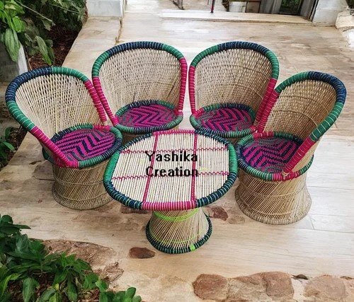 Bamboo chair table set 1